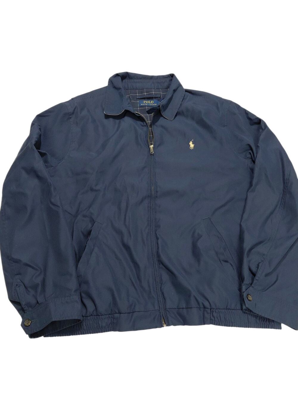 Vintage Polo Ralph Lauren Bi-Swing Windbreaker Jacket Navy Blue Men's Size XL